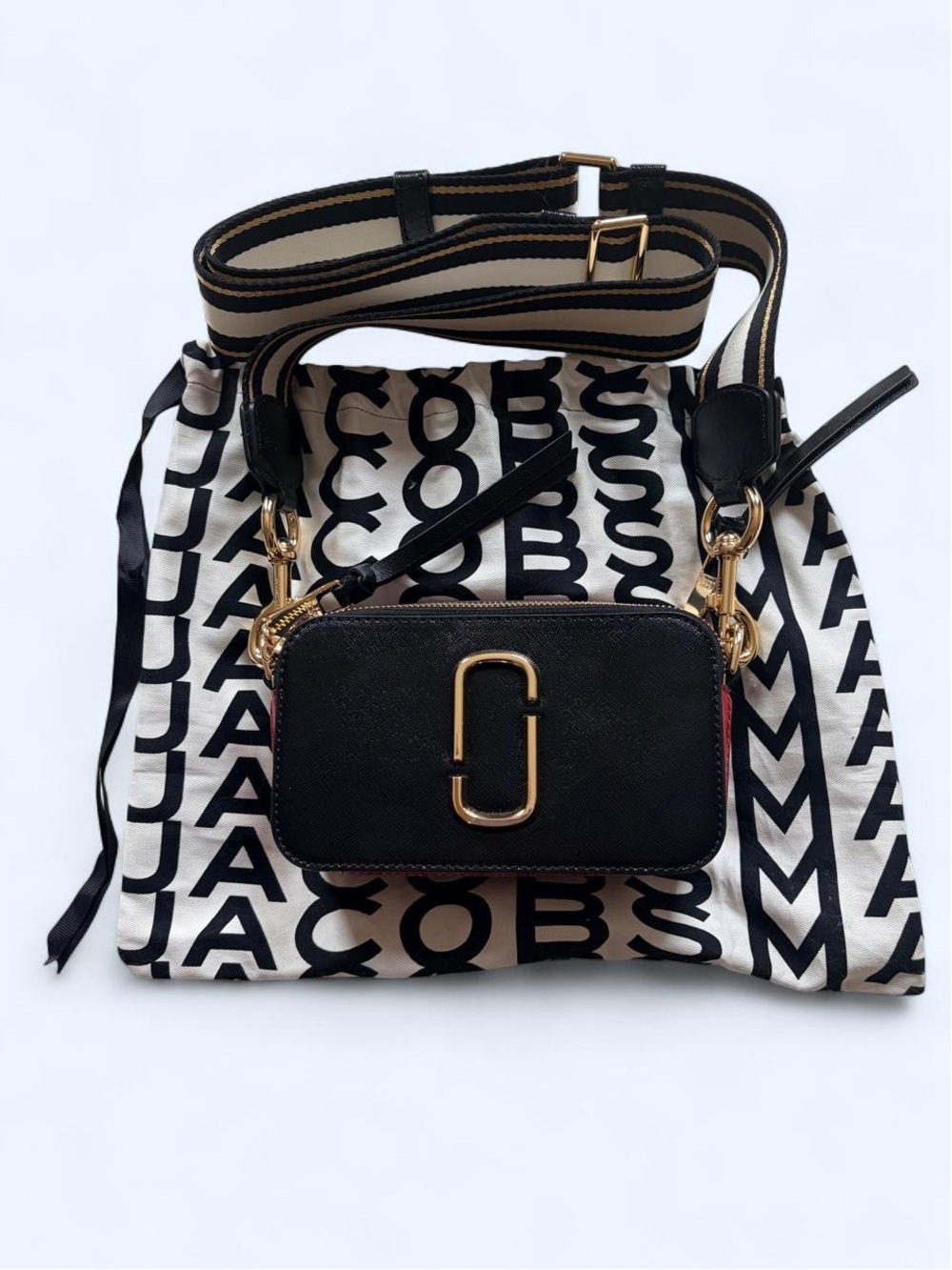 Marc Jacobs Snapshot Black Red Camera Crossbody Bag